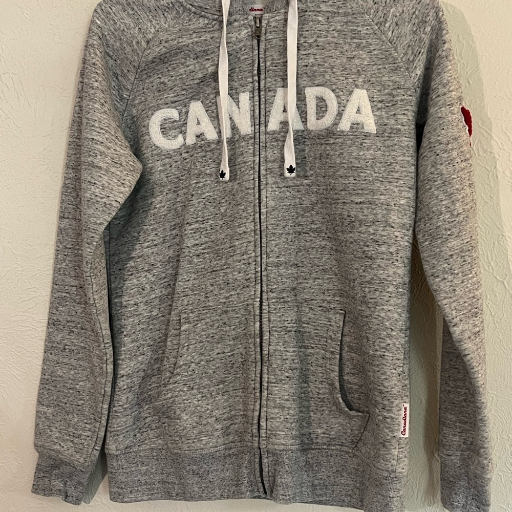 Canadiana Gray Full-Zip Unisex Hoodie Sweatshirt